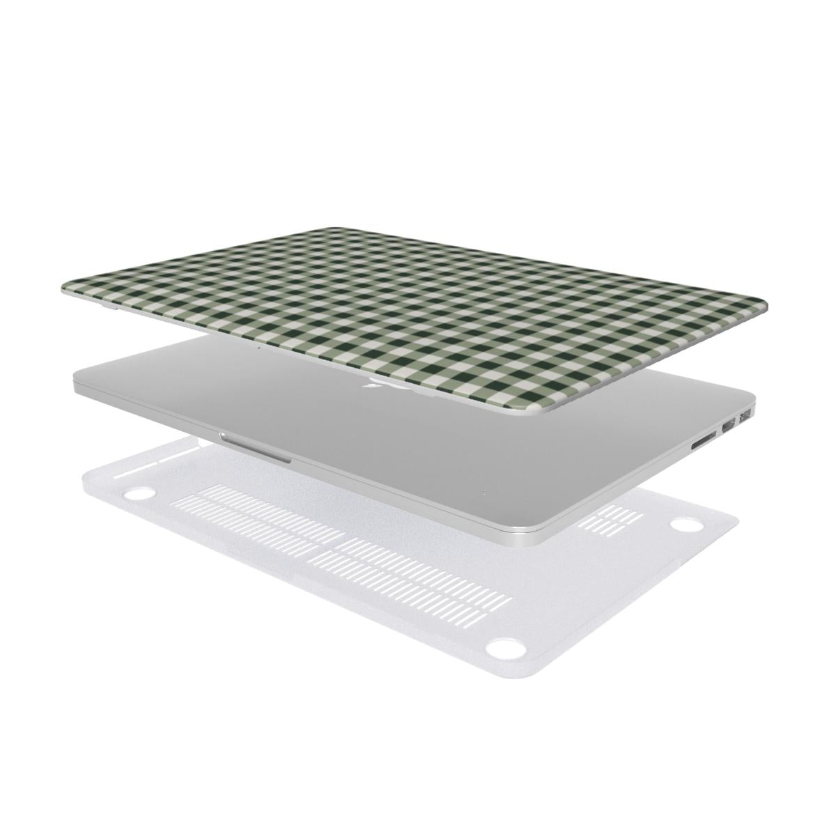 Deep Forest Gingham MacBook Case, 3D product render