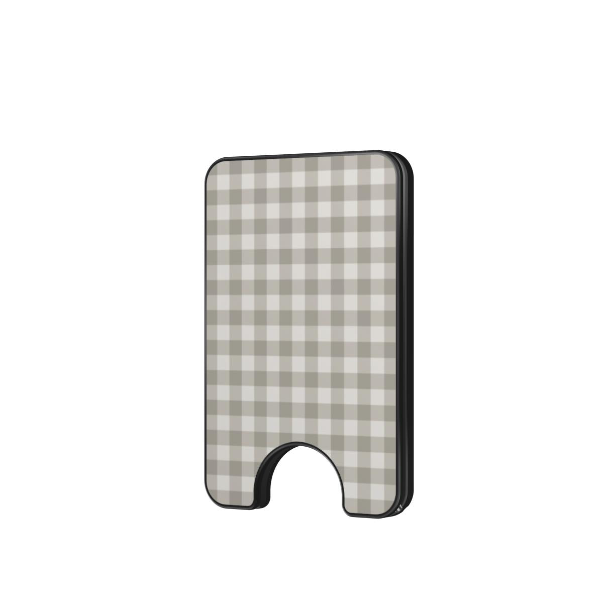 Stone Gingham Magnetic Wallet, 3D product render