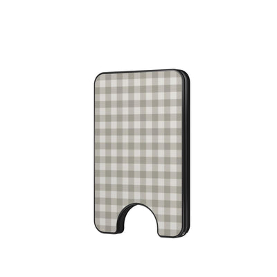 Stone Gingham Magnetic Wallet