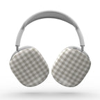 Stone Gingham Apple AirPods Max Tough Case — angled view