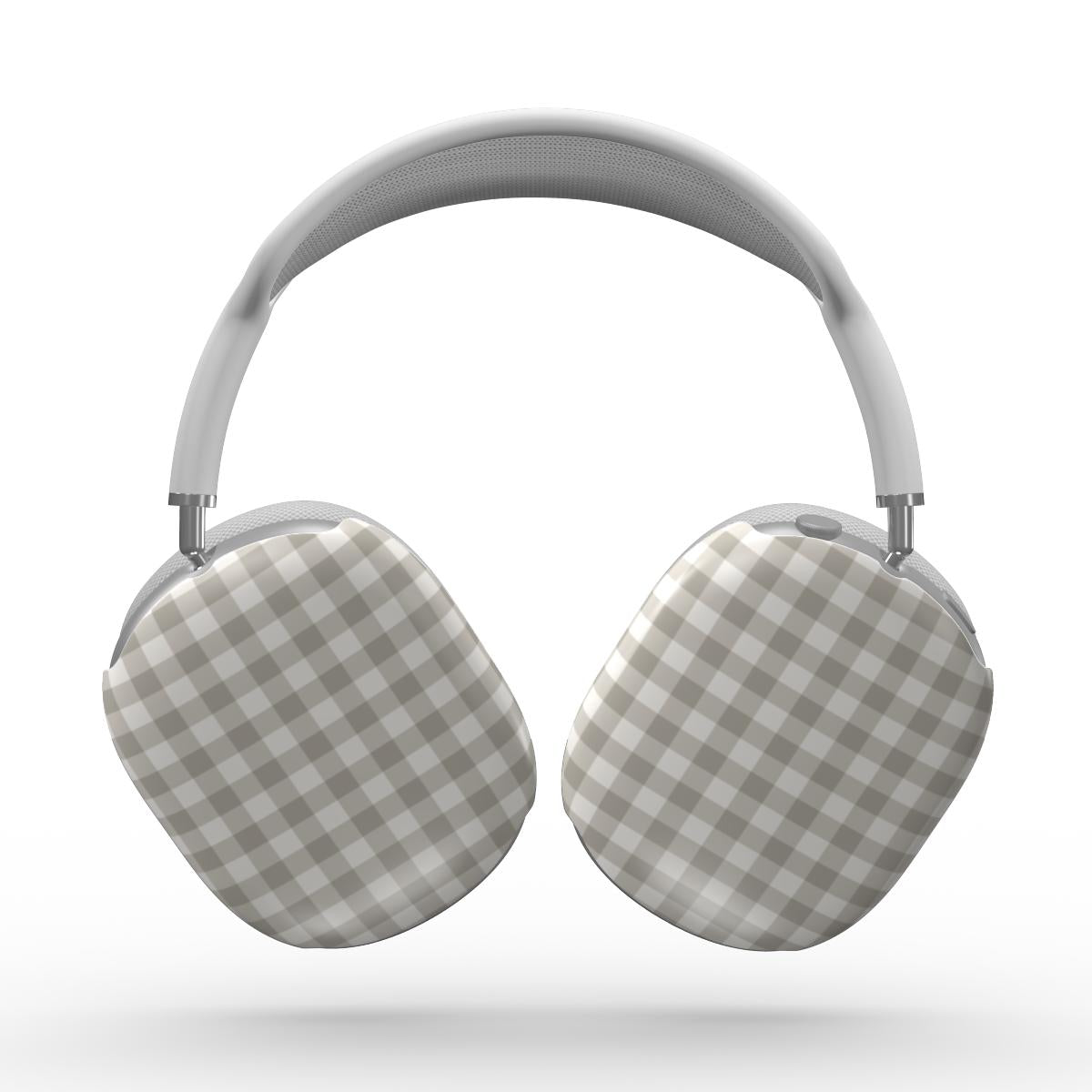 Stone Gingham Apple AirPods Max Tough Case — angled view