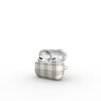 Stone Gingham Apple AirPods Tough Case — full view, front print