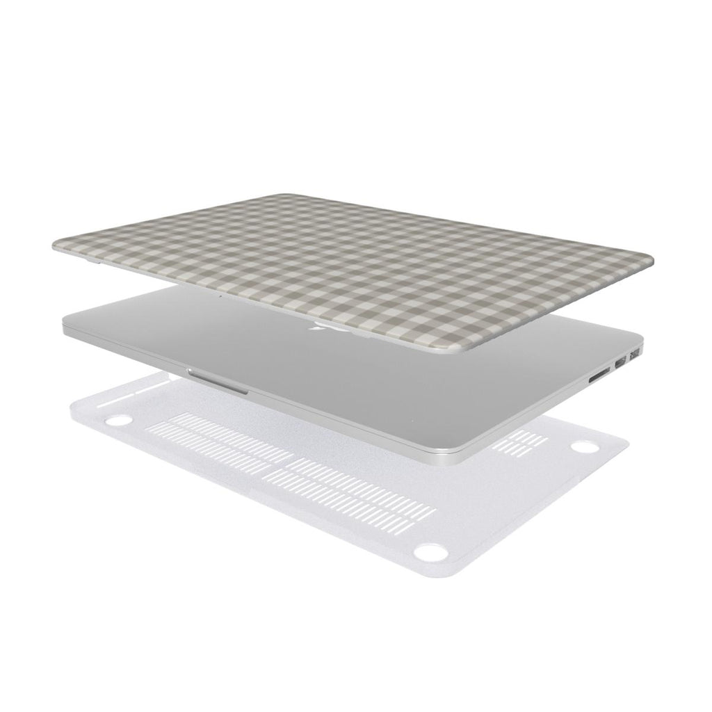 Stone Gingham MacBook Case, 3D product render