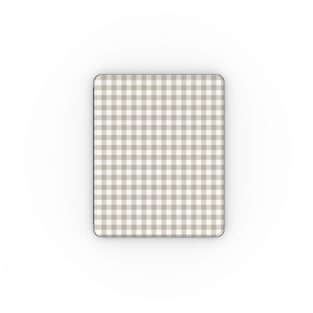 Stone Gingham Apple iPad Case — full view, front print