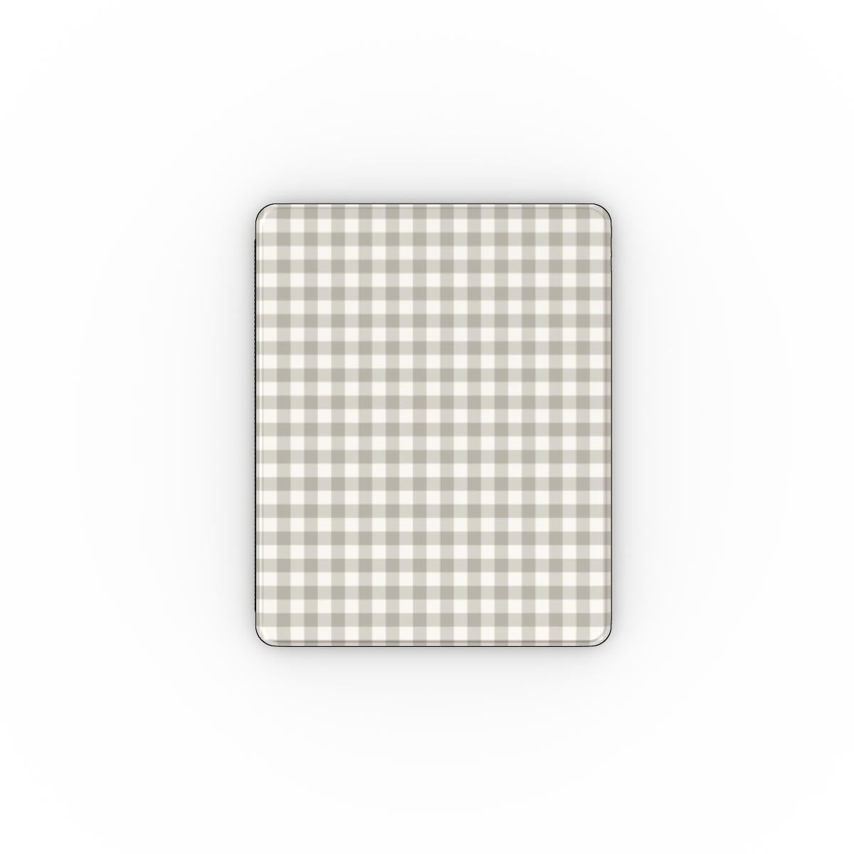Stone Gingham Apple iPad Case — full view, front print