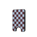 Burgundy and Sky Checkedboard Magnetic wallet