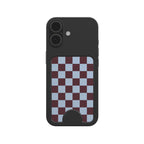 Burgundy and Sky Checkedboard Magnetic wallet
