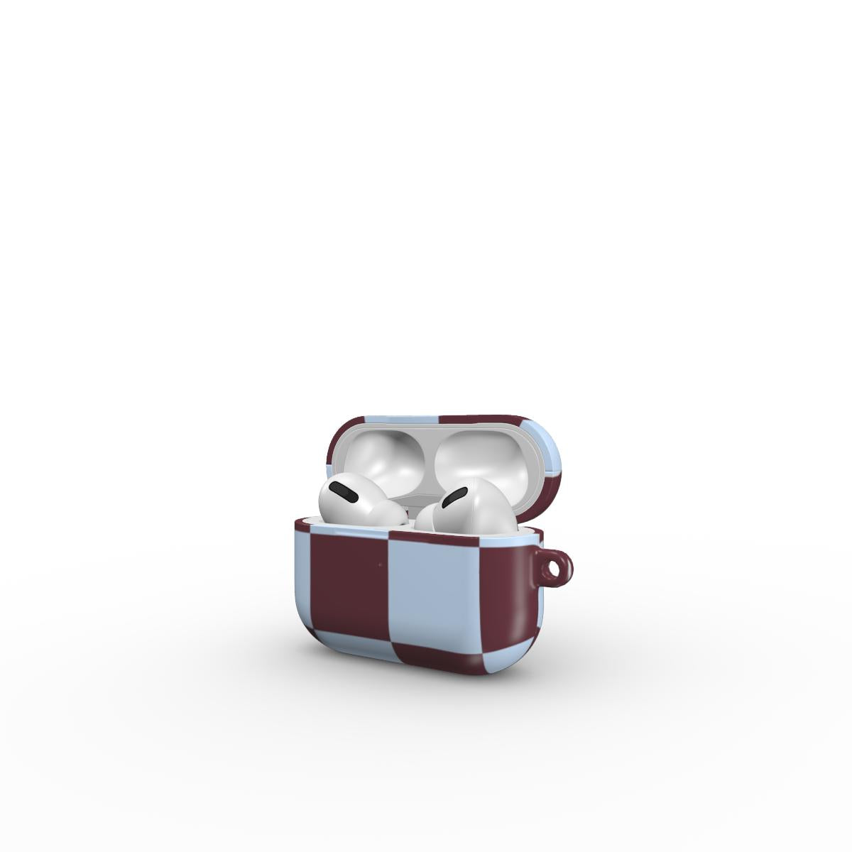 Burgundy and Sky Checkedboard Apple AirPods Tough Case