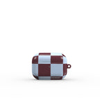 Burgundy and Sky Checkedboard Apple AirPods Tough Case