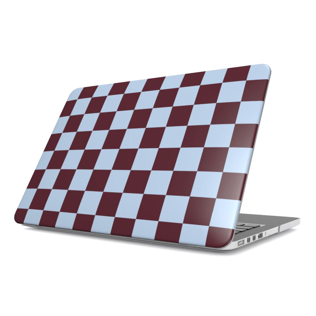 Burgundy and Sky Checkedboard MacBook Case