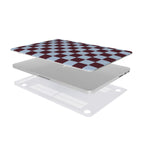 Burgundy and Sky Checkedboard MacBook Case