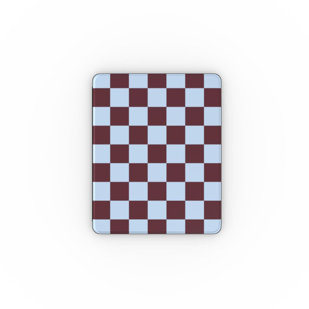 Burgundy and Sky Checkedboard Apple iPad Case
