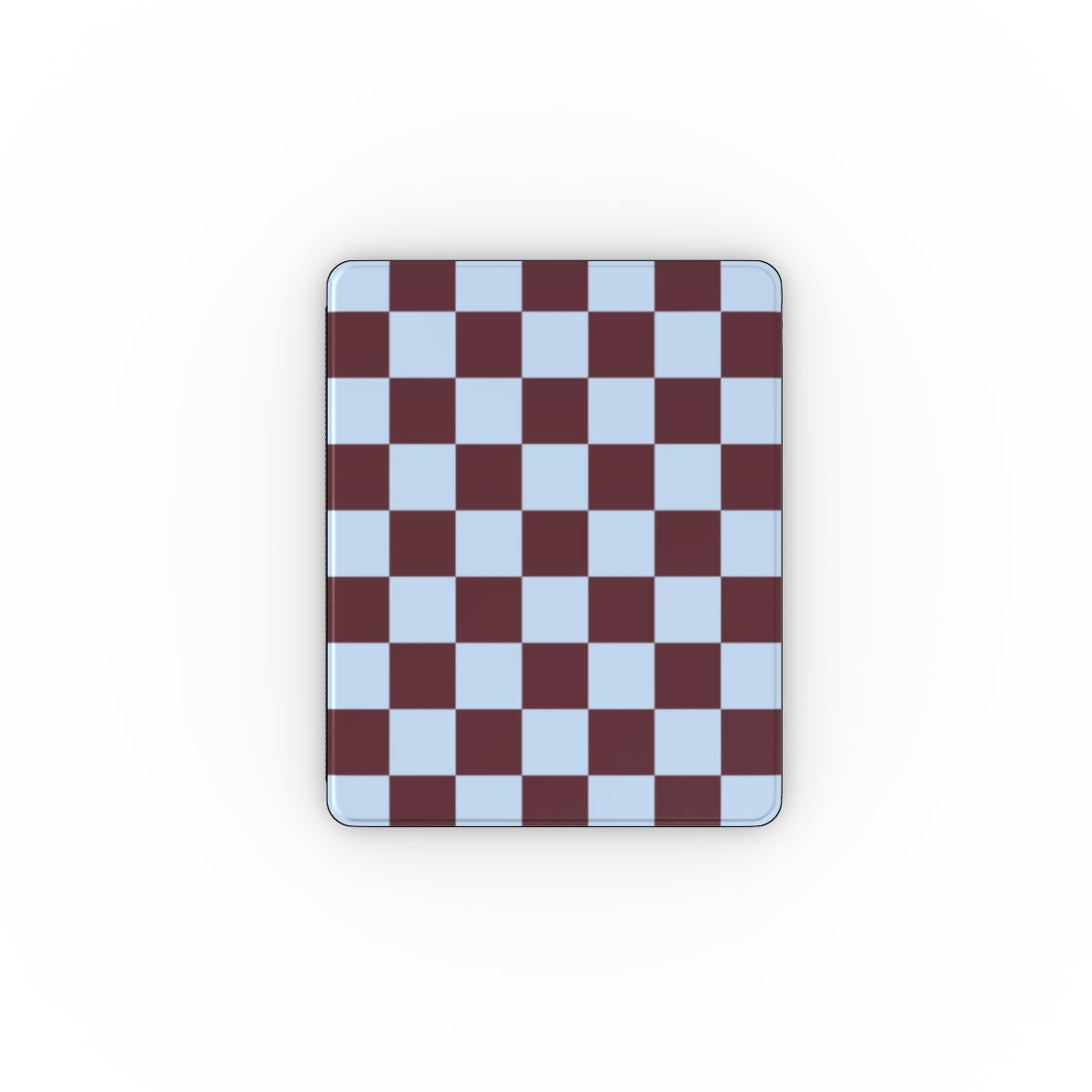 Burgundy and Sky Checkedboard Apple iPad Case
