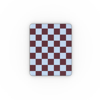 Burgundy and Sky Checkedboard Apple iPad Case