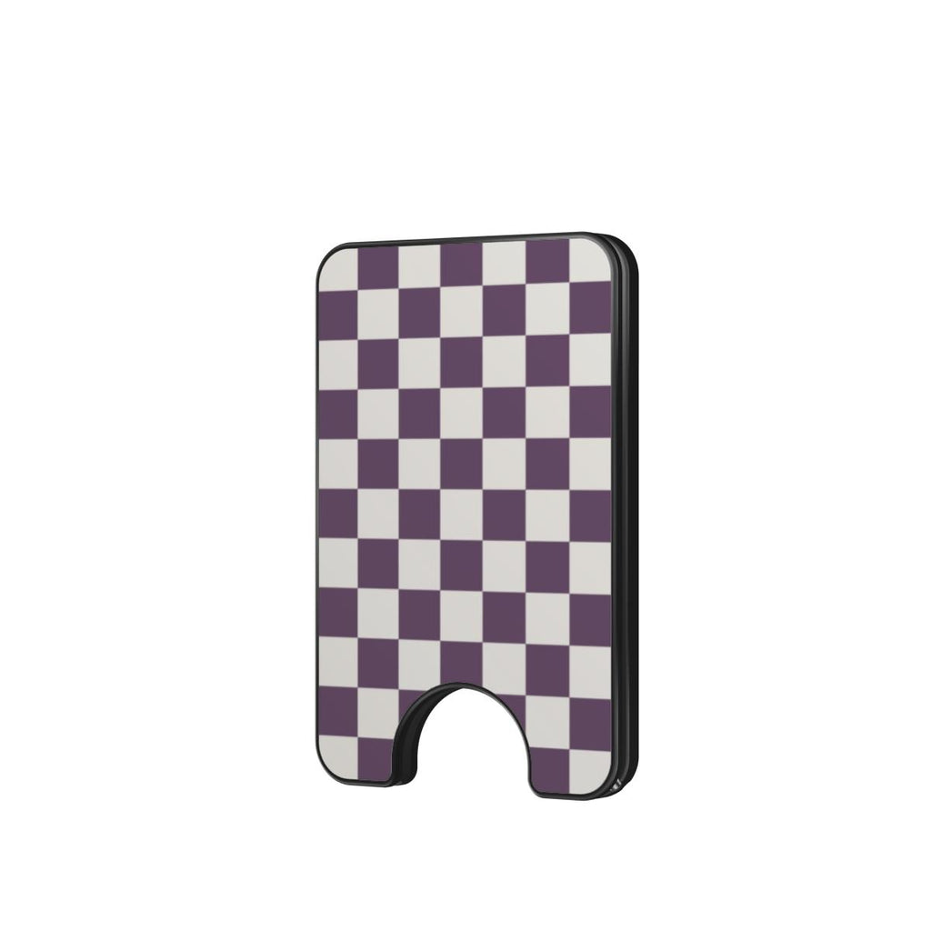 Plum Checkedboard Magnetic wallet