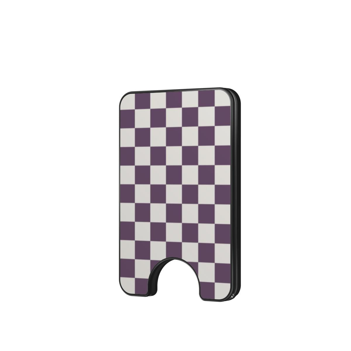 Plum Checkedboard Magnetic wallet