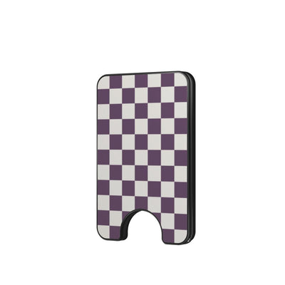 Plum Checkedboard Magnetic wallet
