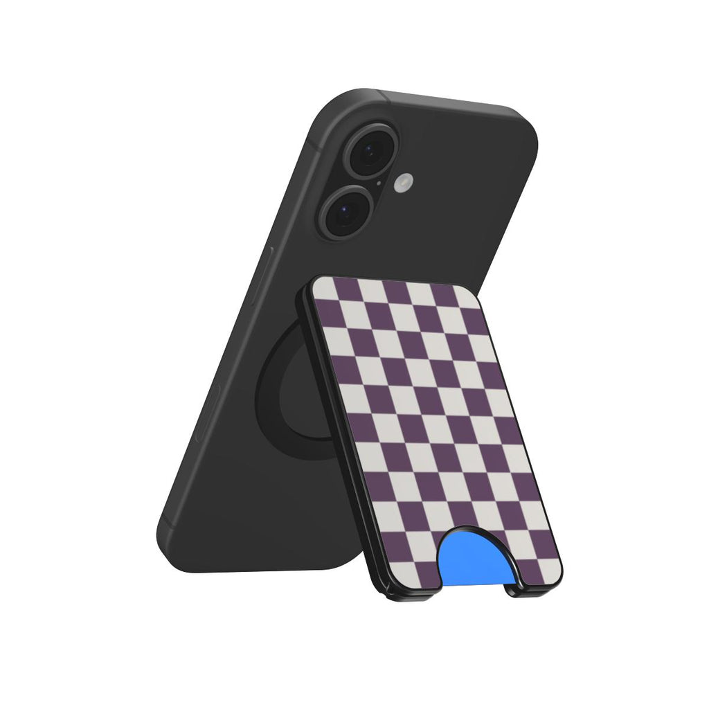 Plum Checkedboard Magnetic wallet