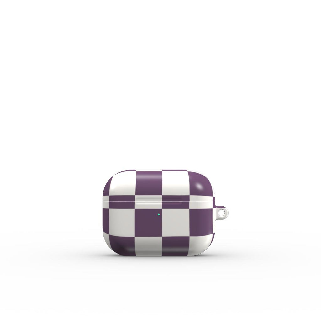 Plum Checkedboard Apple AirPods Tough Case
