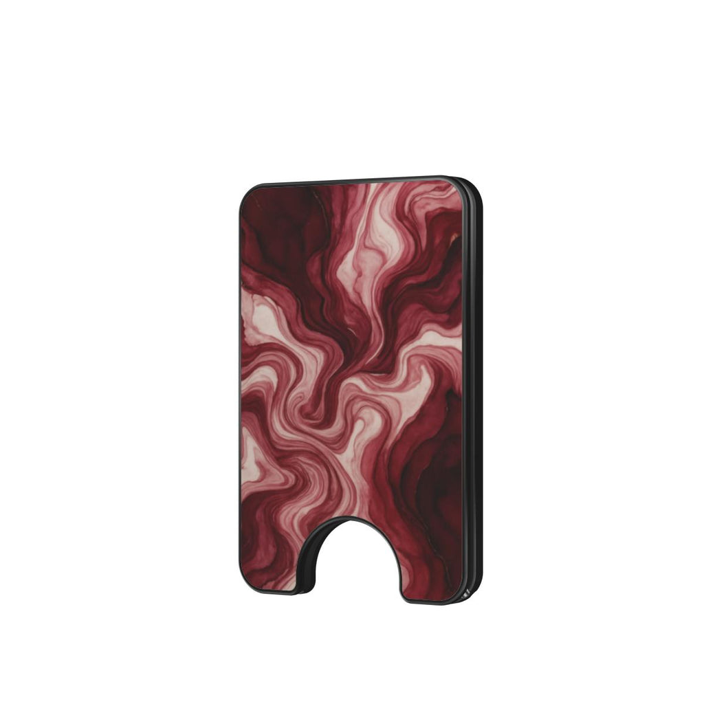 Maroon Burgundy Abstract Magnetic wallet