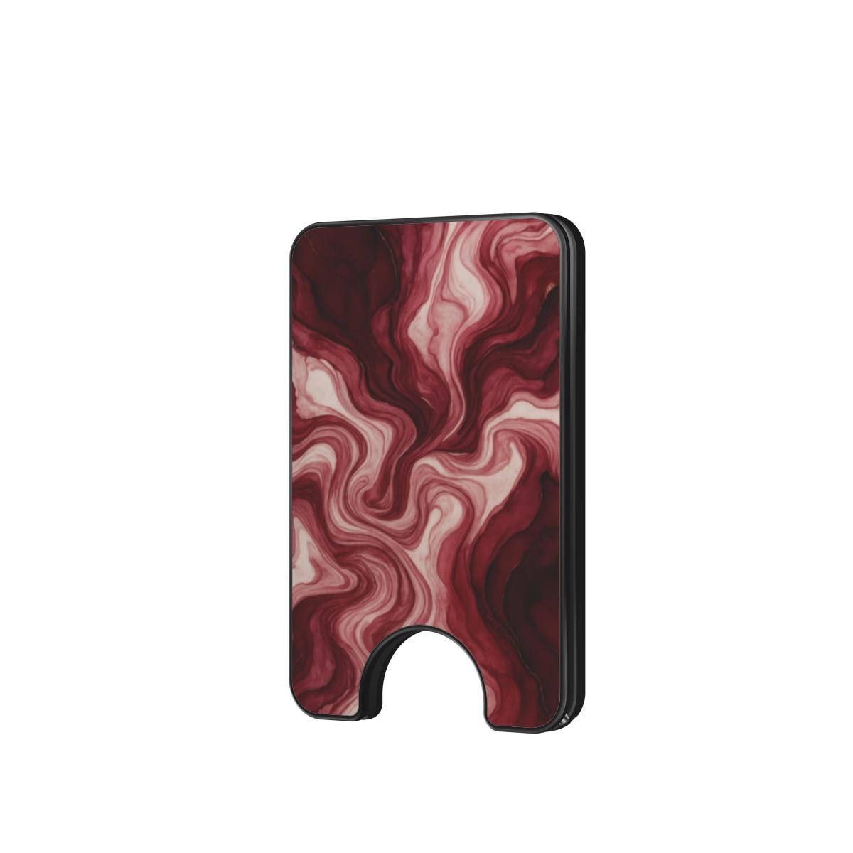 Maroon Burgundy Abstract Magnetic wallet