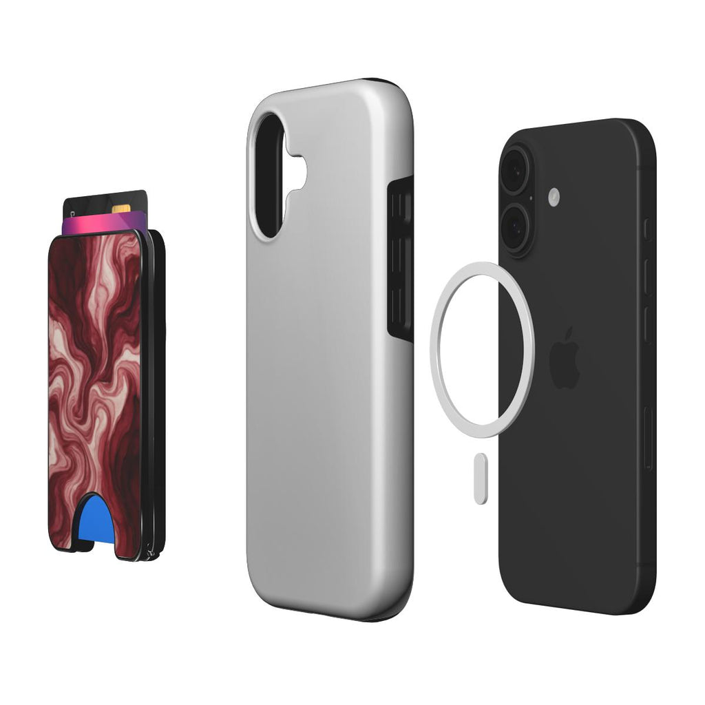Maroon Burgundy Abstract Magnetic wallet