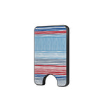 Textile Red Blue Stripes Magnetic wallet