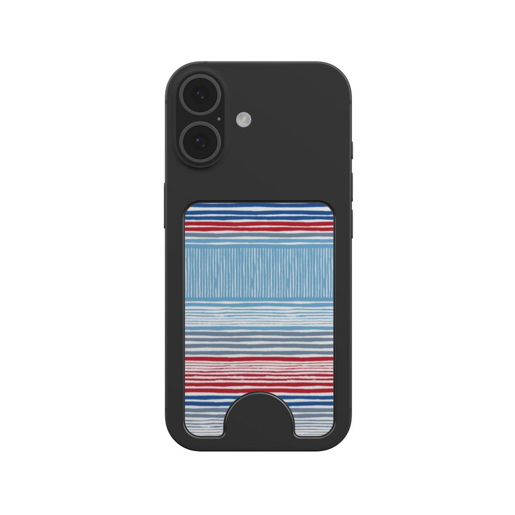 Textile Red Blue Stripes Magnetic wallet