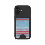 Textile Red Blue Stripes Magnetic wallet