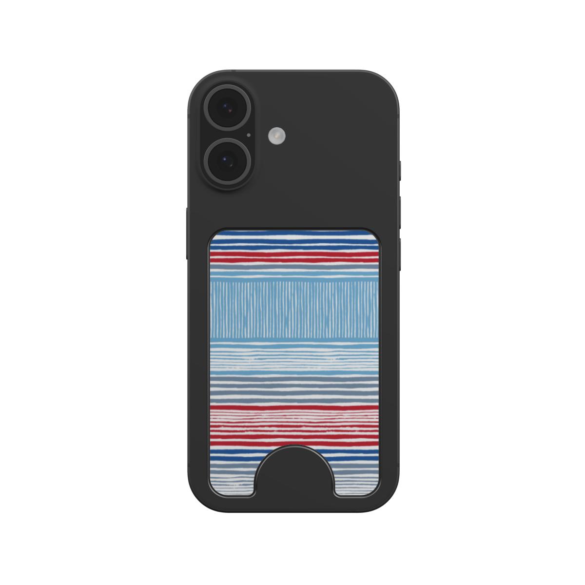 Textile Red Blue Stripes Magnetic wallet