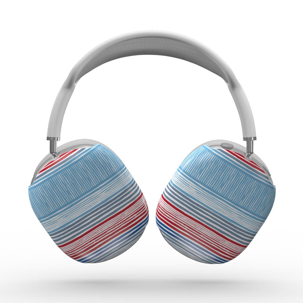 Textile Red Blue Stripes Apple AirPods Max Tough Case