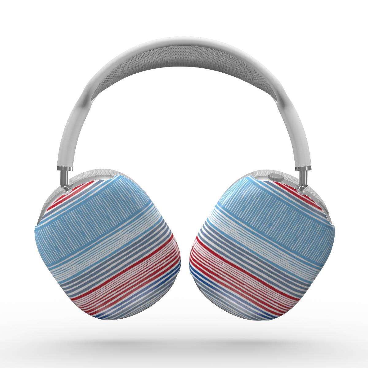 Textile Red Blue Stripes Apple AirPods Max Tough Case
