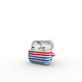 Textile Red Blue Stripes Apple AirPods Tough Case