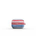 Textile Red Blue Stripes Apple AirPods Tough Case
