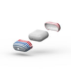 Textile Red Blue Stripes Apple AirPods Tough Case