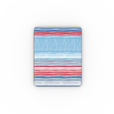 Textile Red Blue Stripes Apple iPad Case