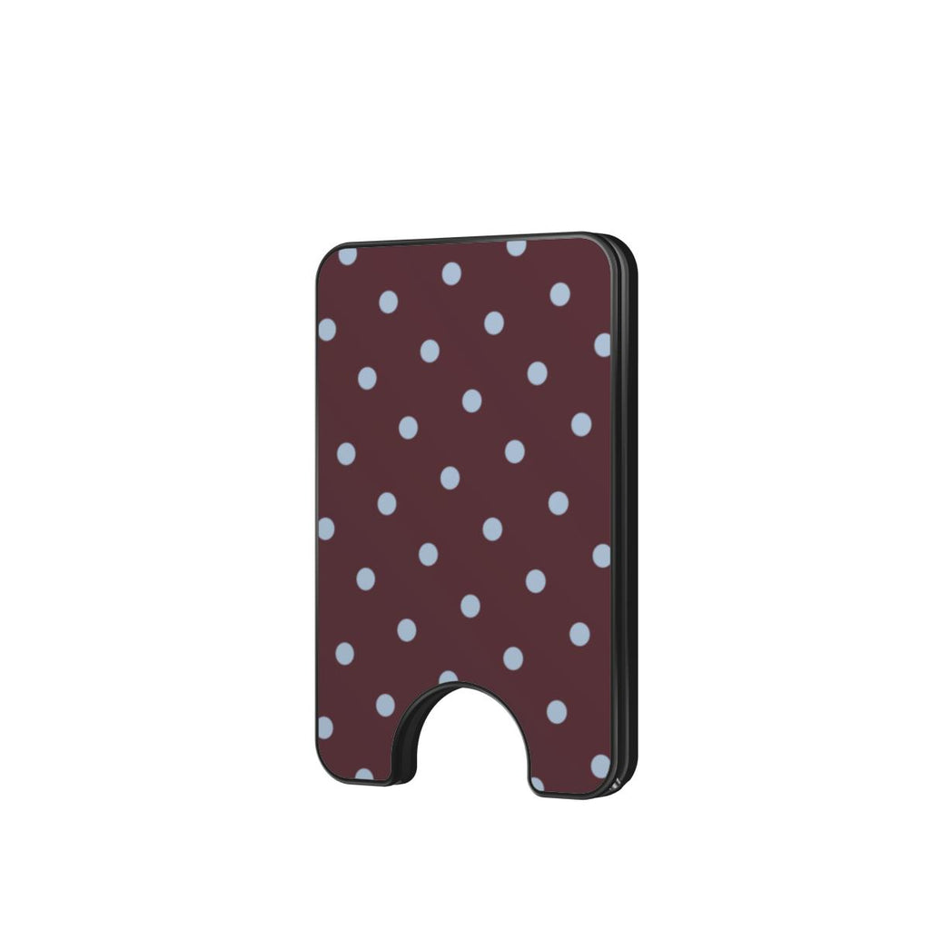 Blue Sky in Burgundy Polka Dots Magnetic wallet