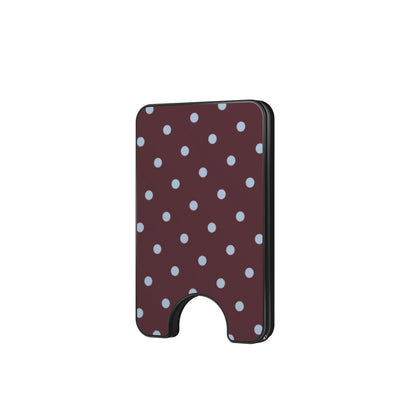 Blue Sky in Burgundy Polka Dots Magnetic wallet