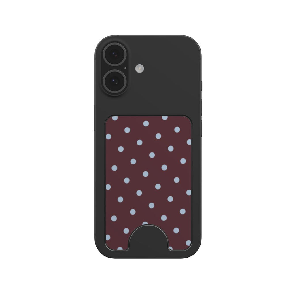 Blue Sky in Burgundy Polka Dots Magnetic wallet