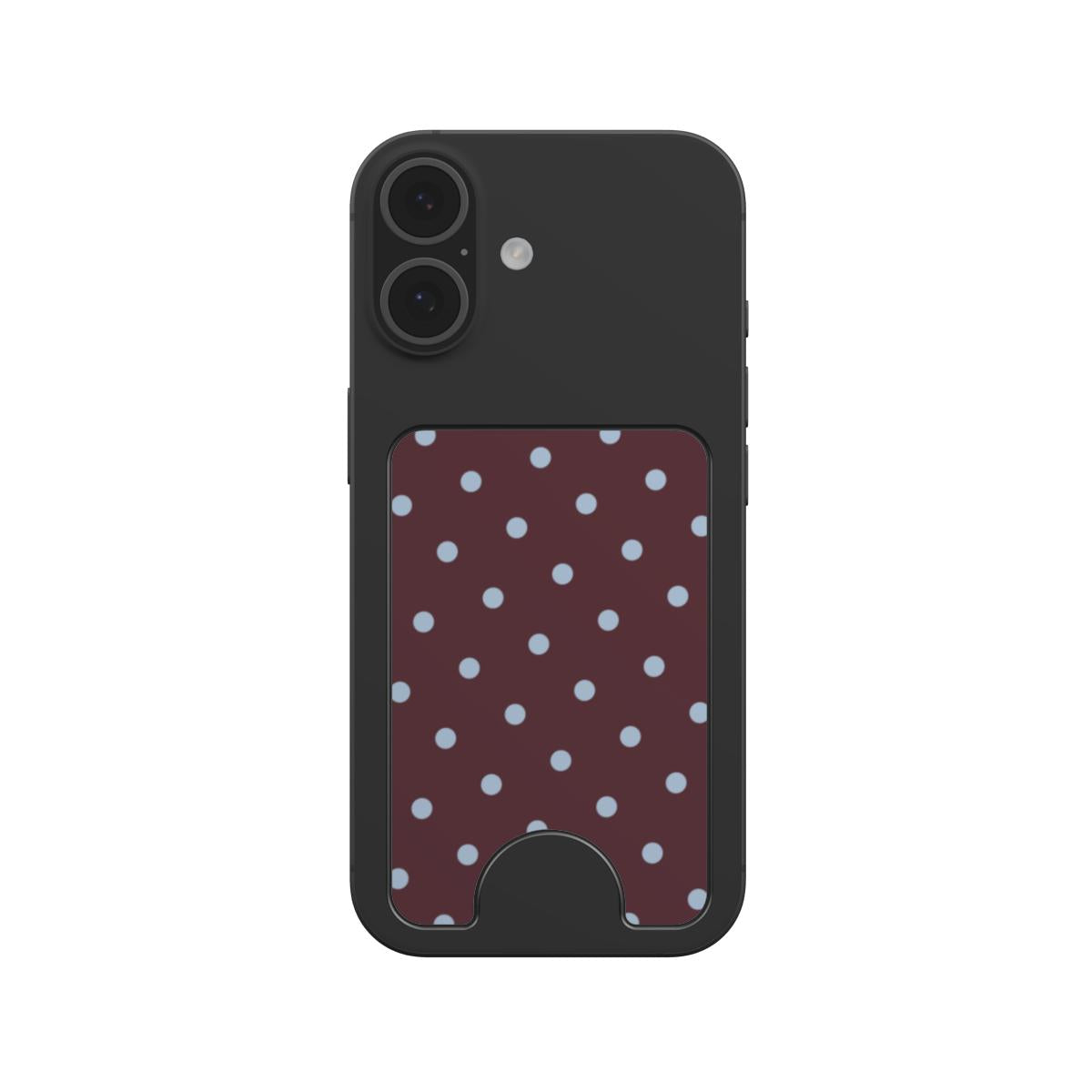 Blue Sky in Burgundy Polka Dots Magnetic wallet