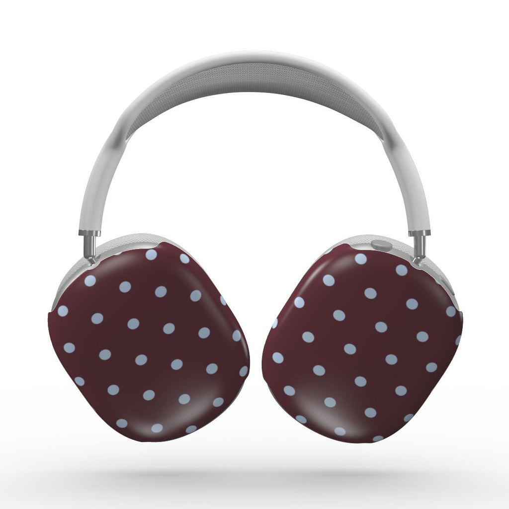 Blue Sky in Burgundy Polka Dots Apple AirPods Max Tough Case