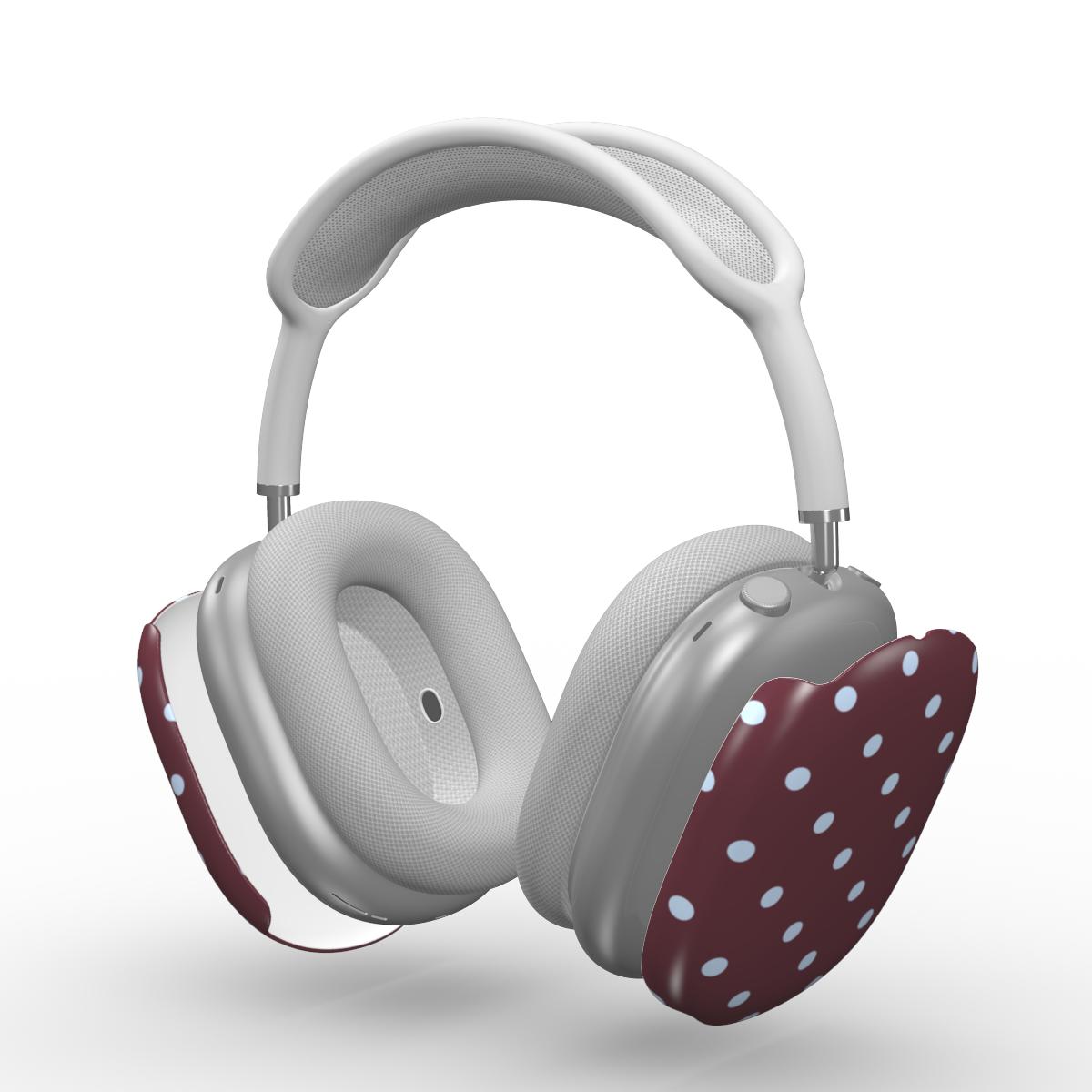 Blue Sky in Burgundy Polka Dots Apple AirPods Max Tough Case
