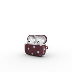 Blue Sky in Burgundy Polka Dots Apple AirPods Tough Case