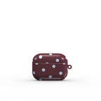 Blue Sky in Burgundy Polka Dots Apple AirPods Tough Case