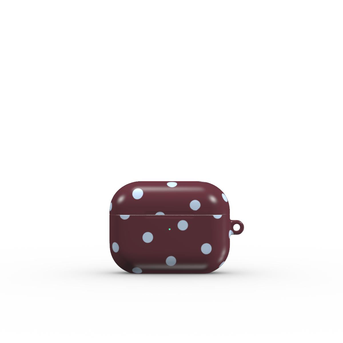 Blue Sky in Burgundy Polka Dots Apple AirPods Tough Case