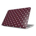 Blue Sky in Burgundy Polka Dots MacBook Case
