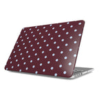 Blue Sky in Burgundy Polka Dots MacBook Case