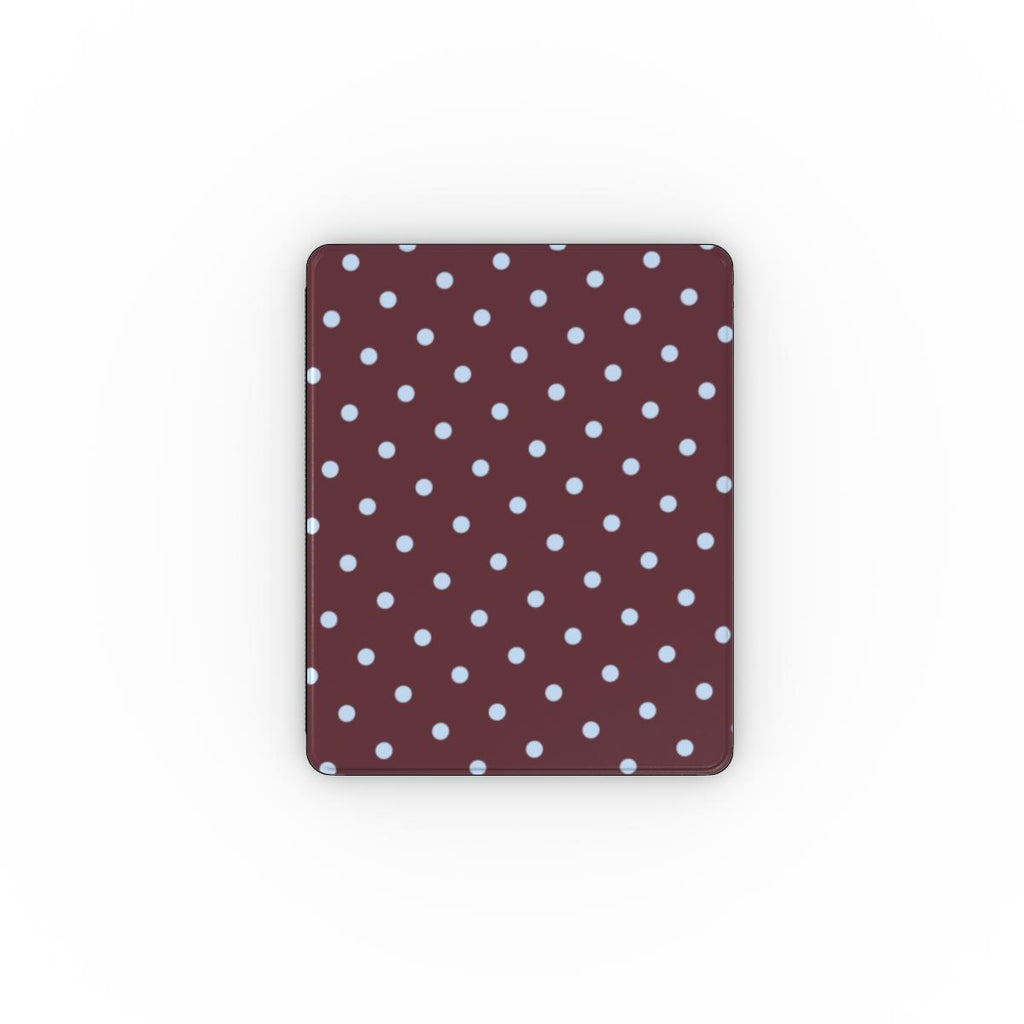 Blue Sky in Burgundy Polka Dots Apple iPad Case