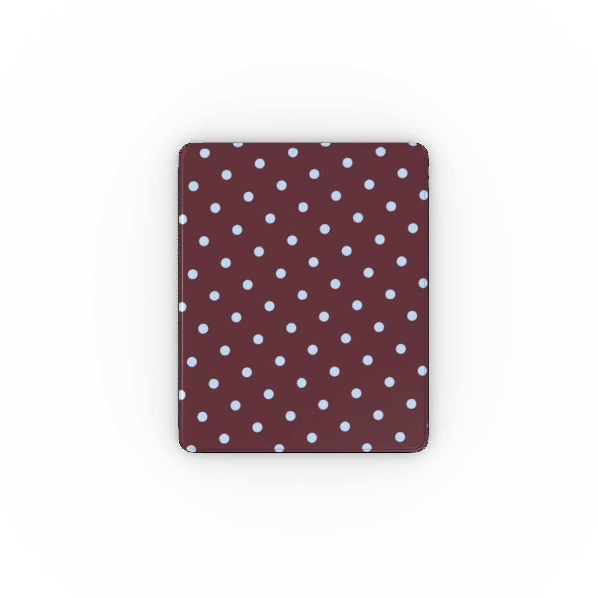 Blue Sky in Burgundy Polka Dots Apple iPad Case
