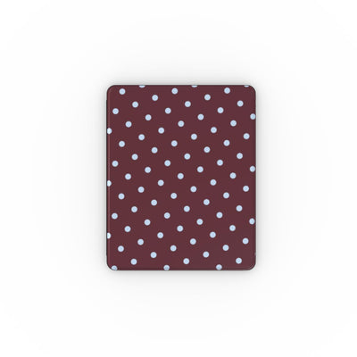 Blue Sky in Burgundy Polka Dots Apple iPad Case